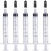 3ml Syringe with Cap, Oral Syringes without Needle, Lab Medicine, Colostrum | 5-Pack Individually wrapped, sterile 3 ml plastic syringes for liquid. Ideal for pet colostrum collector, pet baby feeding