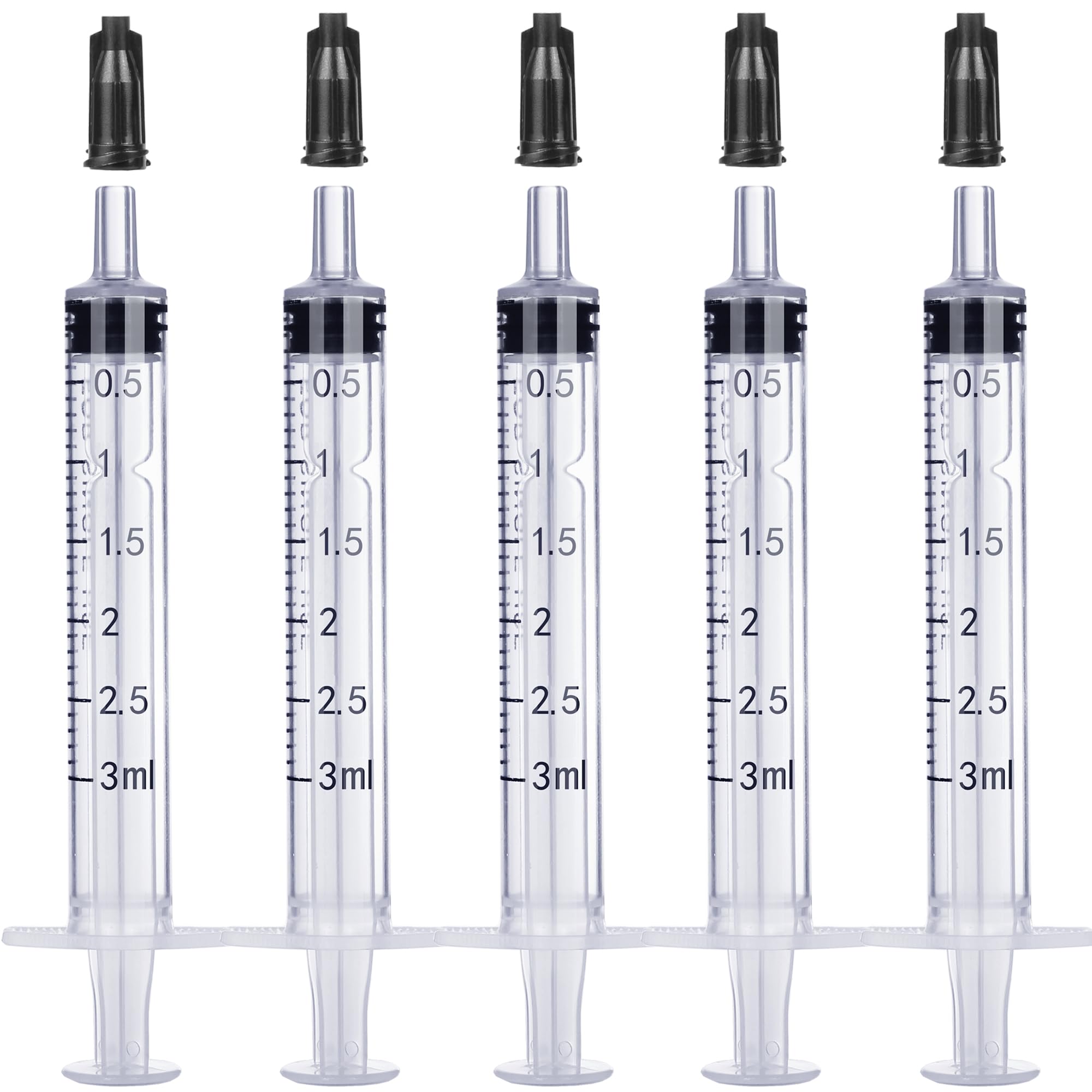 Photo 1 of 3ml Plastic Syringe Without Needle for Liquid - Measuring Syringes with Caps , Separate Sterile Packaging , Pet Medicine Small Syringe for Cats and Dog - 3 ml 5Pack