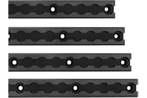 SALUINOKI 24" L-Track Rail Black 4 Pack, 2ft Aluminum Ltrack Rail for Truck and Trailer, Truck Bed Rail for Motorcycles, ATVs and Bikes