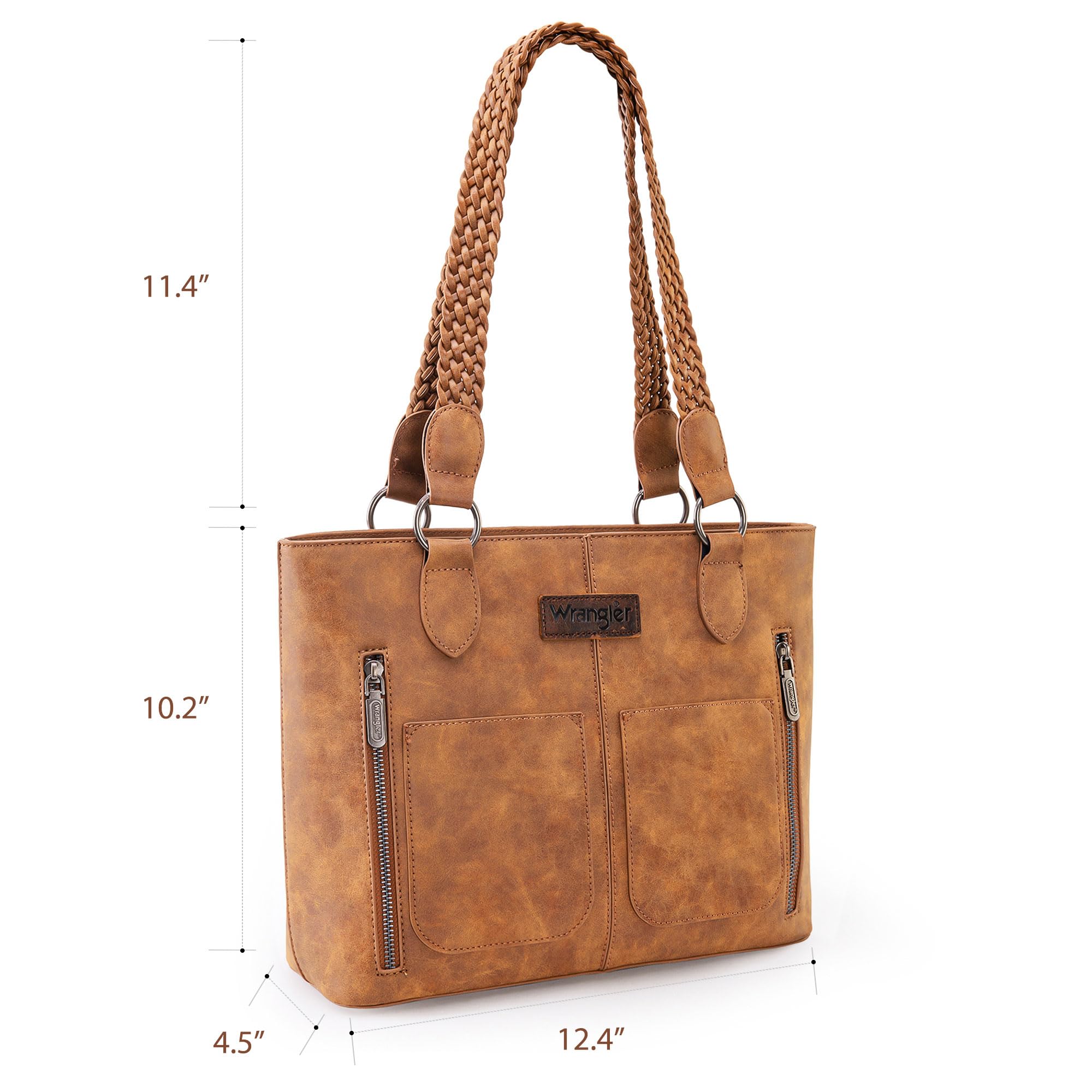 Wrangler Distressed Tote Bag for Women Western Purse Multi Pockets Handbags and Shoulder Bag