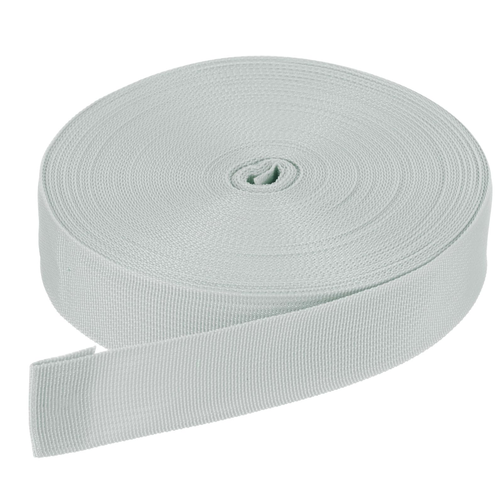 DMiotech 50 Yard x 1 1/2 Inch Width Nylon Webbing Strap Poly Flat Webbing Strapping for DIY Craft Backpack Strapping, Sewing, Outdoor Gear Repair, Silver Tone