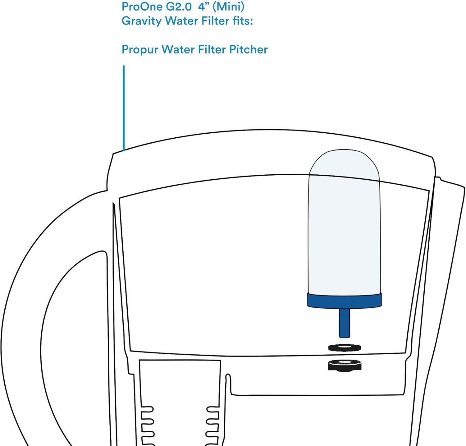 Propur ProOne M Replacement Filter for Propur Fruit Infused Water Filter Pitcher - Removes Fluoride, Lead, Chlorine, Microplastics, and More -1 Filter: Kitchen & Dining