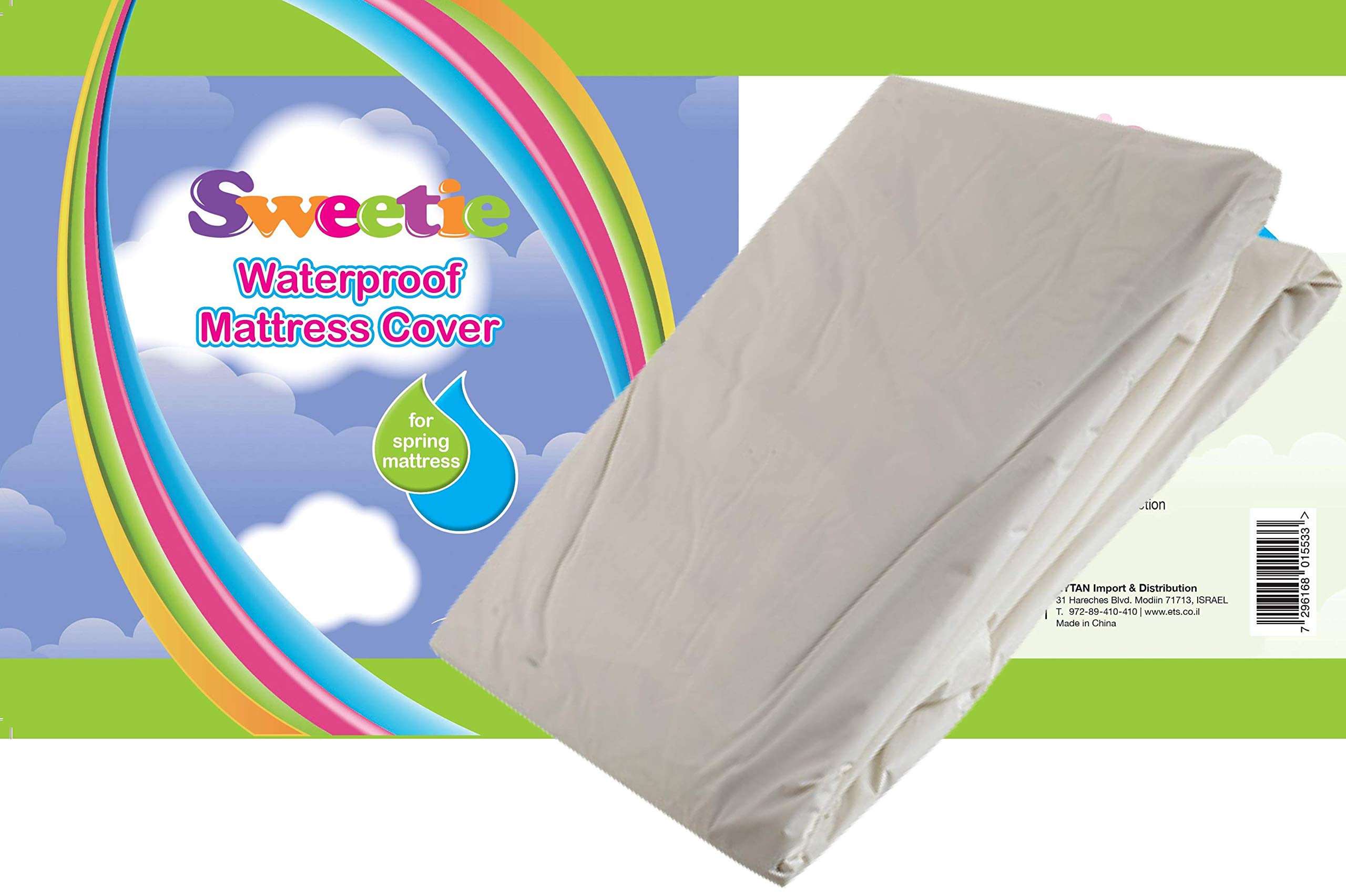 Sweetie Nylon Sheet for Spring Mattress with Rubber 90X200 cm 36 X 80 inches Bed Bug Proof, Water Proof