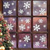 LUDILO 135Pcs Christmas Decorations Window Clings Snowflakes Window Decals | Static Window Stickers for Christmas Window Decorations, Ornaments Xmas Party Supplies, Thanksgiving/Party D&eacute;cor Indoor