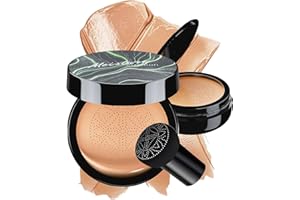 OETUIOW Mushroom Head Air Cushion CC Cream - BB Cream Face Makeup Foundation for Mature Skin Moisturizing Concealer Brighten Long-Lasting, Even Skin Tone for All Skin Types, Medium Deep