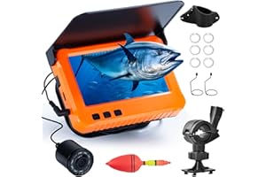 HTPREC Fish Finder Camera Real Time Underwater Fishing Camera 65ft/98ft for Rod,4.3" HD LCD Monitor&IR LED Night Vision Wide Angle Lens Line Camera for Kayak Lake Boat Ice Fishing Portable Fish Finder
