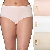 Bali womens Underwear Hipster Pack, Lux Cotton Essentials Hipster Underwear, Moisture-wicking, Tummy Control, 3-pack