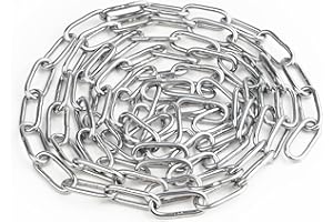 4EVERY SUS304 Stainless Steel Chain Metal Chain Link Chain Small Light Duty Chain Utility Chain for Home Outdoor Camping Hanging Pet Chain Prevention Theft -Thickness 0.1 inches (2.5mm)- Length 9.8ft (3m)