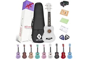 NOT HOME® 21" Soprano Ukulele with a Carrying Bag and Tuner, Specially Designed for Kids, Students and Beginners (White)