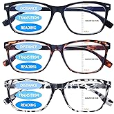 VIDEBLA 3 Pack Progressive Multifocus Reading Glasses for Women Men Blue Light Blocking Multifocus Spring Hinges Readers (3 Mix Color, 1.25, multiplier_x)