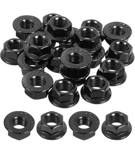Uxcell M12x1.25mm Zinc Plated Lock Nuts - 10-Pack Self-Locking Hex Nuts