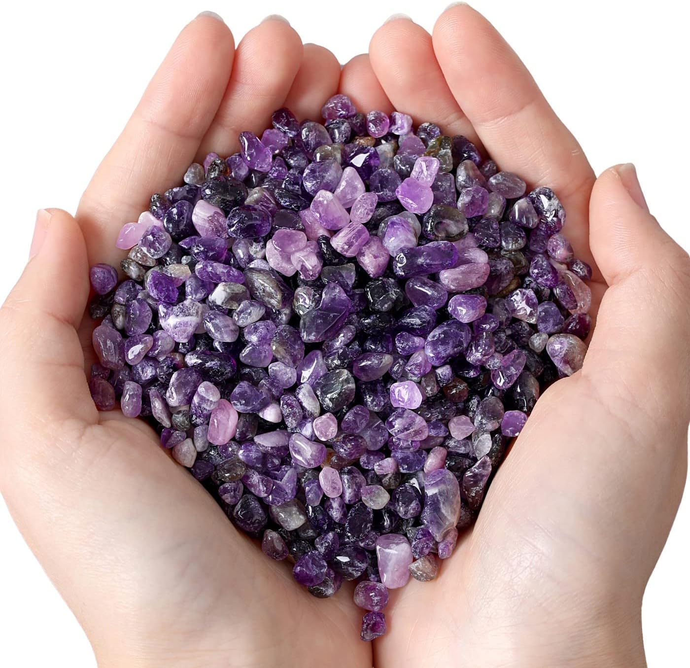 Indoor Fountains & Accessories - MAIBAOTA Natural Amethyst Crystal Chips Bulk 1 lb Small Tumbled Stones Crushed Crystal Quartz Pieces Decorative Stones for Vase Filler, Bottles, Crafts