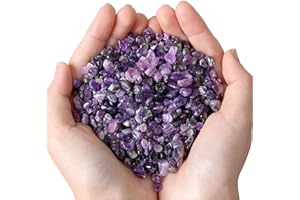 MAIBAOTA Natural Amethyst Crystal Chips Bulk 1 lb Small Tumbled Stones Crushed Crystal Quartz Pieces Decorative Stones for Vase Filler, Bottles, Crafts