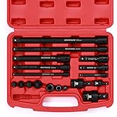 MIXPOWER 18-Piece Drive Tool Accessory Set, Includes Socket Adapters, Extensions and Universal Joints and Impact Coupler, Pro