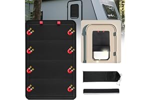 COOHAME RV Curtains for Camper Windows - Blackout Window Cover, RV Door Window Shade Cover Skylight with UV Protection, Waterproof Fabric, Reflective Silver Coating,Magnetic Folding with Velcro(25*16 inches)