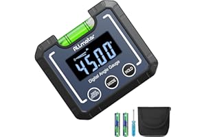 ALLmeter Digital Angle Gauge,0.05° High Precision Inclinometer with Magnetic Base & Bubble Level,0-360° Angle Finder Protractor LCD Backlight for Miter Saw,Woodworking,Construction,Automotive,DIY