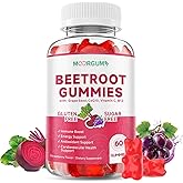 Beetroot Gummies for Blood Pressure, Antioxidant Support, Sugar-Free, for Women & Men with Beet Root, Grape Seed, Niacin, CoQ 10, Vitamin C, B12, L-Citrulline, L-Arginine Beets Supplements, 60 Count