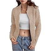 Verdusa Women's Zip Up Cardigan Sweaters Long Sleeve Knitted Fall Jacket Trendy 2025