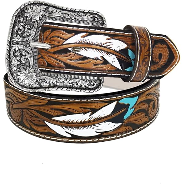 Amazon.com: Nocona Women's Sunflower Tooled Western Belt