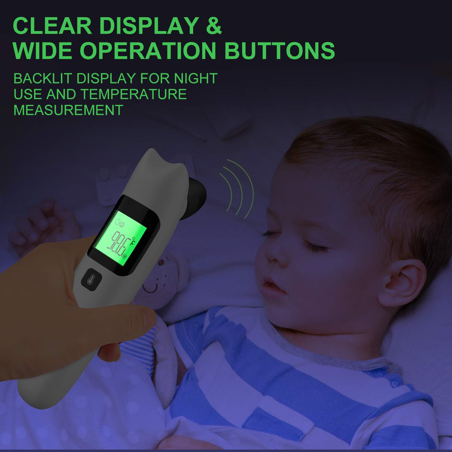 Thermometer for Adults, Touchless Forehead Thermometer for Fever, Digital Infrared Thermometer, Temporal No-Touch Kid and Baby Thermometer with 2 AAA Batteries: Industrial & Scientific