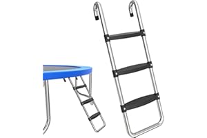 wocarks Trampoline Ladder, 3 Steps Trampoline Ladders, Universal Steps Ladder for 10ft 12ft 14ft 15ft 16ft Trampoline