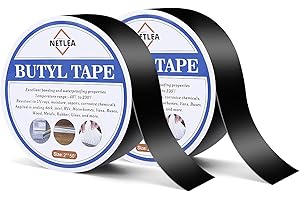 NetLea Deck Joist Tape 2"*50' 2 Roll,Joist Tape Decking Weather-Resistant,Waterproof Seal,Butyl Joist Tape Self-Adhesive Flashing Tape for Decks,Beams,Roof