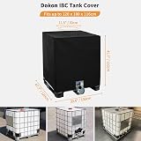 Dokon 1000L IBC Tank Cover Waterproof Heavy Duty Oxford 120x100x116cm Black view 2