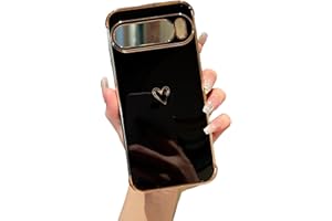ZTOFERA Designed for Google Pixel 10/10 Pro Case,Cute Plating Edge Love Hearts Pattern with Camera Lens Protection Phone Cove