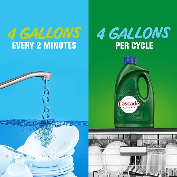 CASCADE COMPLETE DISHWASHER DETERGENT LIQUID GEL, FRESH SCENT, 75 OZ