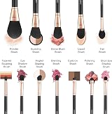 OMANIAC 12Pcs Makeup Brushes Set Pearl Handles with Case view 4