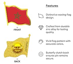 Morocco Flag Lapel Pin - Enamel Metal National