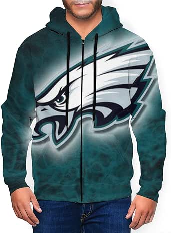 Amazon.com: Men's Philadelphia Eagles 3D Printed Zip Up 