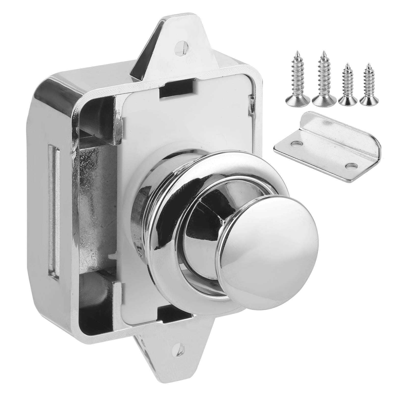 Aramox large Push Button Cabinet Latch Lock for caravan door, Push Button Lock Cabinet Drawer Latch Furniture Hardware ABS+Zinc Alloy for Boat RV Camper Car Caravan