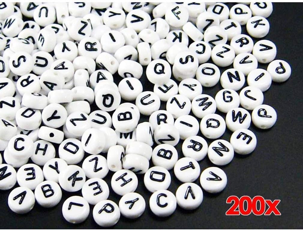 200X Bead Plastic Beads White Crafts, 1 - Pack