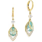 Frigotine Gold Crystal Teardrop Dangle Hoop Earrings for Woman, Sparkly Statement Rhinestone Drop Dangling Huggie Earing Prom Wedding Accessories Fashion Jewelry Bridal Gifts