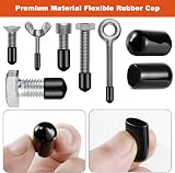 Realure 350Pcs Rubber End Caps 15 Sizes 1.5-15mm PVC Bolt Cover Protectors view 4
