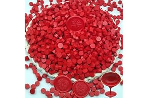 Atopbb Crimson 300 Pcs Wax Seal Beads, Bright Red, Octagon, Smokeless Odorless Non-Toxic Quick Drying, Perfect for Wedding Invitations, Christmas Cards, Envelopes