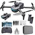 Foldable Drone with 4K Electrically Adjustable Dual Camera for Beginner, Brushless RC Quadcopter with Altitude Hold, Carring Case, Headless Mode, One Key Take Off/Land, Obstacle Avoidance