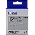 Epson LabelWorks Standard LK (Replaces LC) Tape Cartridge 1/2" Black on Metallic Silver (LK-4SBM) - for use with LabelWorks LW-300, LW-400, LW-600P and LW-700 Label Printers