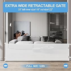 Veraste Retractable Baby Gate,Mesh Baby Extra Wide