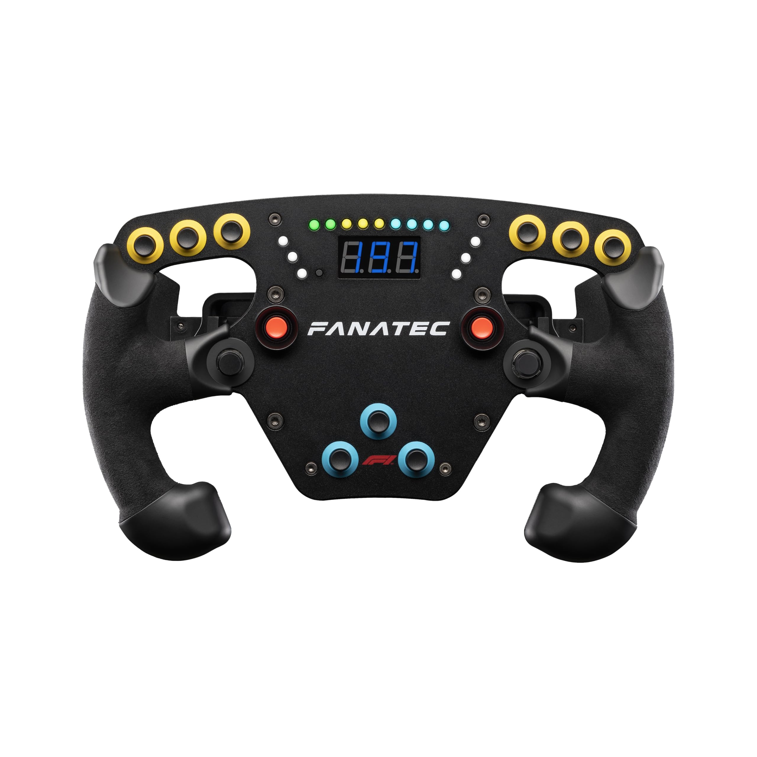 Fanatec Sim Racing ClubSport Steering Wheel F1 Esports V2 – Officially Licensed Formula 1™ Product, Alcantara Grips, LED Display, Magnetic Paddles, Integrated Vibration Motors – PC