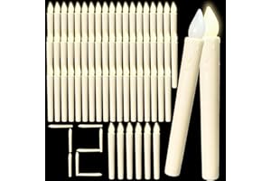 Lilvduybz 72 Pcs Flameless LED Taper Candles, 11in Battery Operated Candles Bulk, 3D Flickering Taper Fake Candle, for Valent