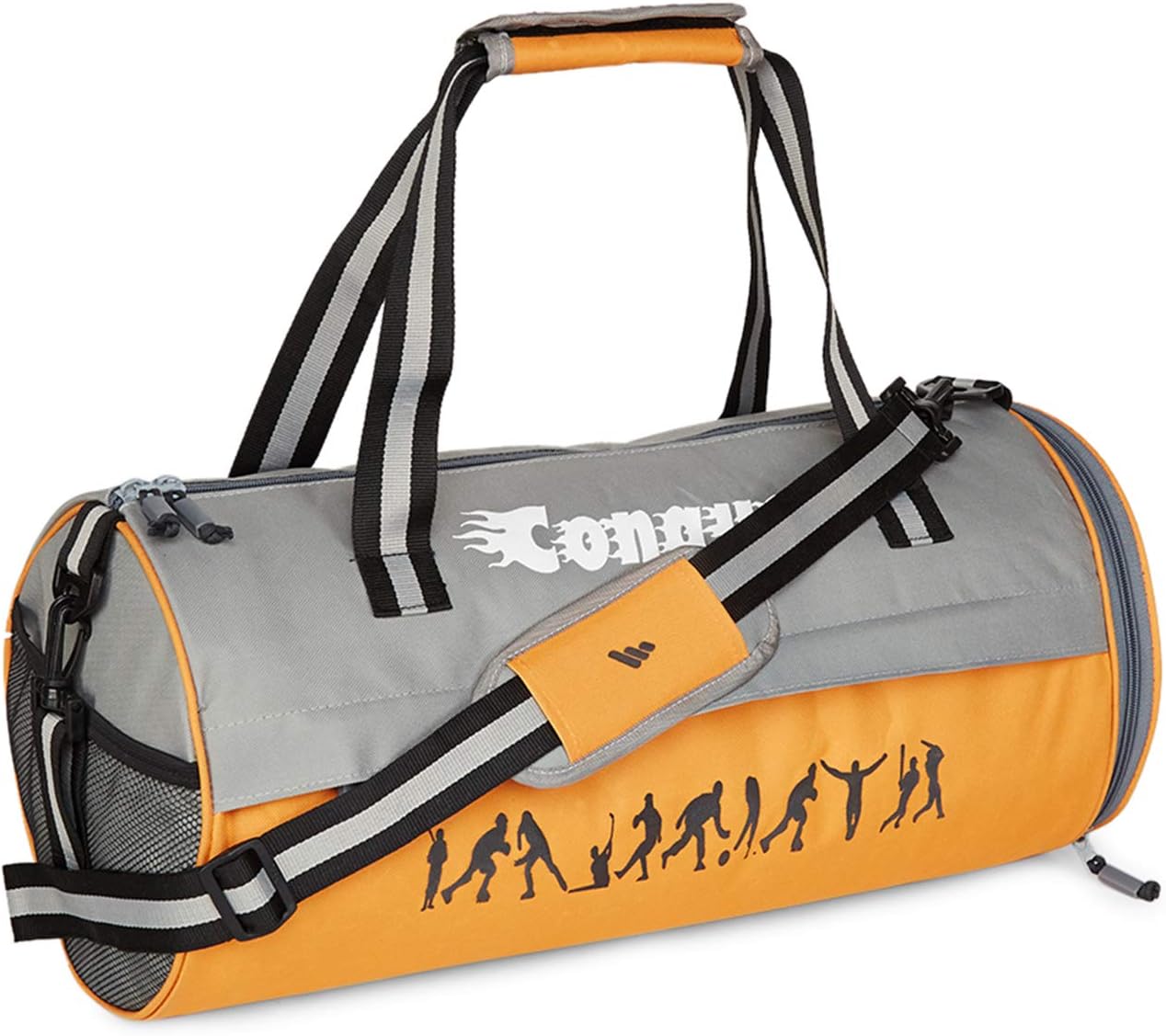 Mevofit Men's and Women's 20 L Polypropylene Duffle Gym Bag with Shoe Compartment (Orange)