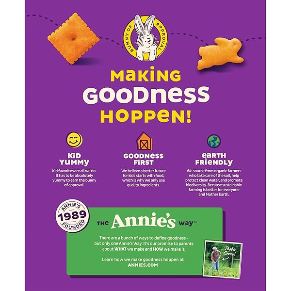 ANNIE’S HOMEGROWN ORGANIC CHEDDAR SNACK MIX, BUNNIES CHEDDAR, 9 OZ