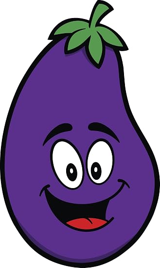Amazon Com Happy Smiling Purple Eggplant Vegetable Cartoon Emoji