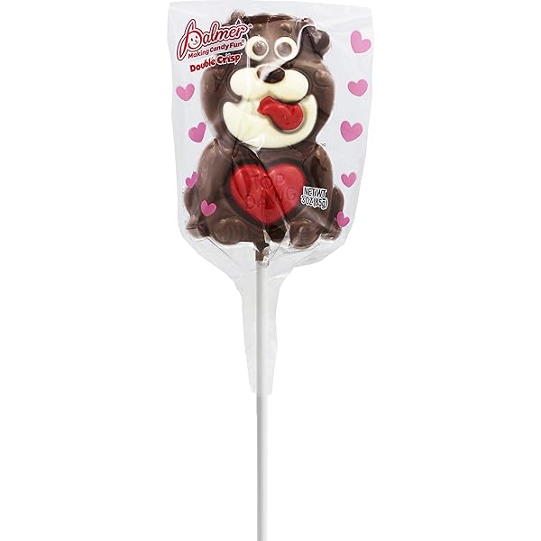 VALENTINE’S BABY BULLDOG BIG CHOCOLATE LOLLIPOP HOLIDAY TREATS, MILK CHOCOLATE POP PARTY BAG FILLERS, INDIVIDUALLY WRAPPED, KOSHER CERTIFIED, 3OZ CHOCOLATE SUCKER