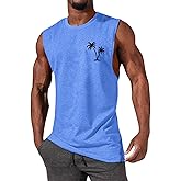 ONLYSTORY Mens Tank Tops Casual Summer Beach Vacation Hawaiian Graphic Muscle Gym Palm Tree Sleeveless Tee Shirts