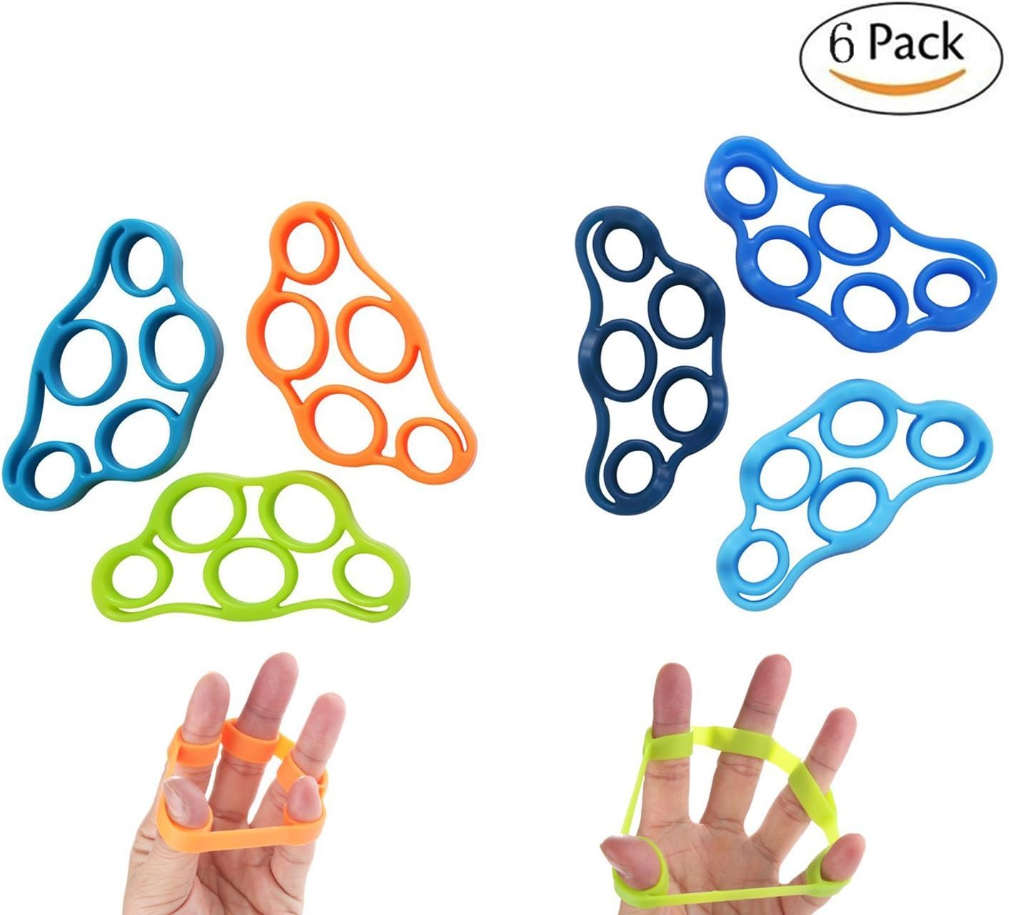 YiCare Finger Stretcher Resistance Bands Hand Resistance Band Finger Strength Trainer Kit, Finger Grip Strengthener Training Stretcher Exerciser Extensor Hand For Guitar Climbing Golf Grip
