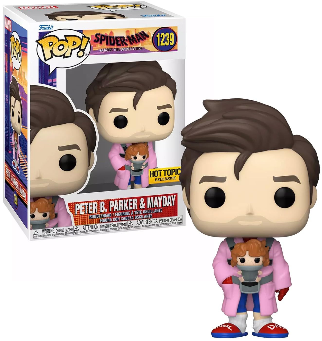 Funko Marvel Spider- Man Spider -Bath Peter Parker and MayDay Figure pop!Marvel (hot Topic Exclusive Model)