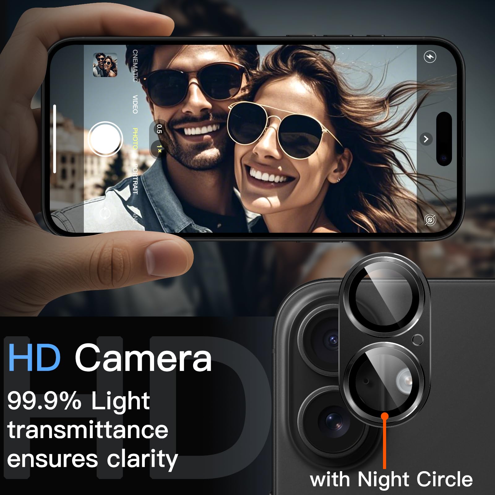 JETech Camera Lens Protector for iPhone 17 6.3-Inch, Full Coverage Cover, 1-Pack